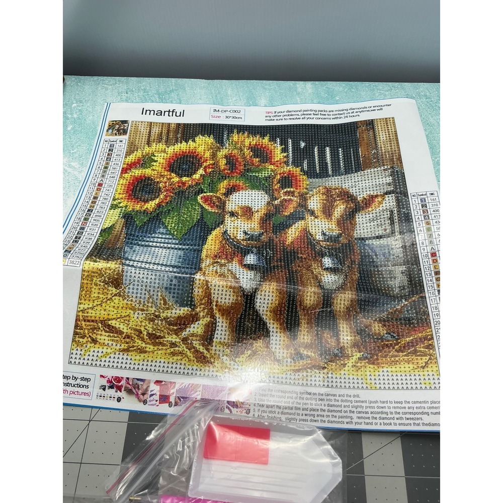 Diamond Painting‎ Kit Calves Sunflowers DIY Craft Project 30x30cm New